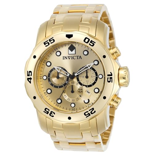Invicta Men's Pro Diver Quartz Watch with Gold Tone Stainless Steel Band, Gold (Model: 0074)