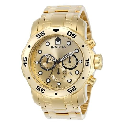 Relógio masculino Invicta Pro Diver 0074, aço inoxidável, dourado