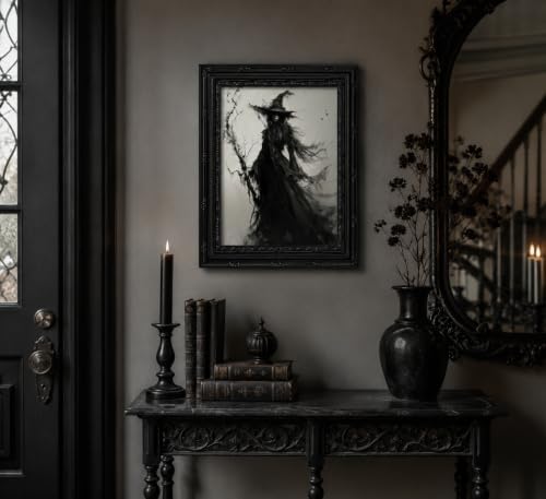 libitea Black Framed Witch Wall Art, Gothic Macabre Halloween Wall Decor - 1