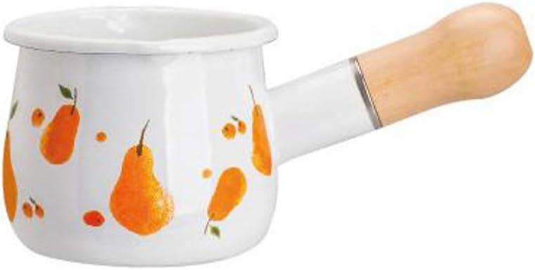 10CMMini Milk Pan Household Milk Pot Fast Heating Enamel Sauce Pot Food Supplement Heating Kitchen Cookware(E)