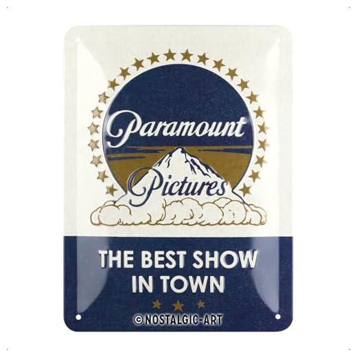 Nostalgic-Art Cartel metálico retro, 15 x 20 cm, Paramount – Classic Logo – Idea de regalo para amantes del cine, Official License Product (OLP), de metal, diseño vintage