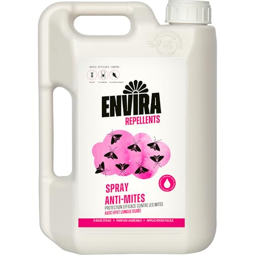 Envira Spray Anti-Mites - Anti-Mites à Action Longue Durée - anti mites alimentaires - sans Odeur & A Base d'eau - 2 L