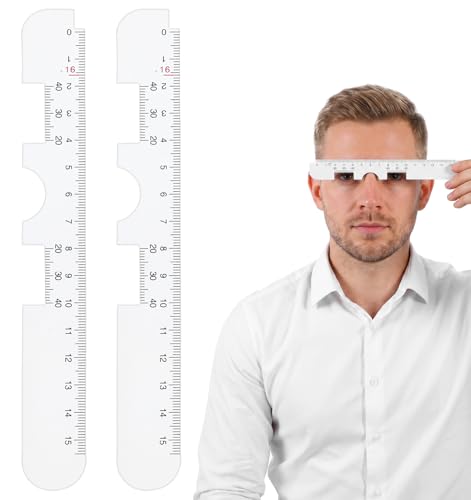 4 Pcs PD Ruler for Eyeglasses Pupillary Distance Ruler Ideal for Ordering Glasses Online (White)