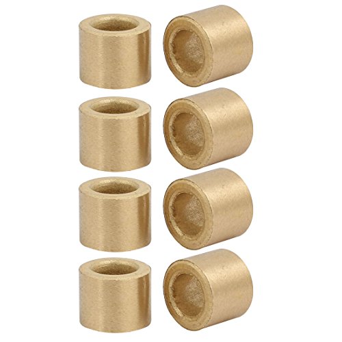 Aexit 6mmx10mmx8mm Powdered Transmission Parts Metal Bronze Sleeve Bearing Bushing Gold Tone 8pcs Model:29as323qo357