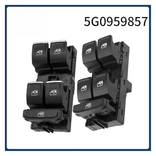 Interruptor elevador de ventana con acabado cromo antidesgaste 5G0959857D 2