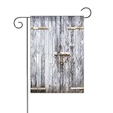 Taille du drapeau : ce drapeau de jardin avec porte de grange en bois mesure 30,5 x 45,7 cm, s'adapte à la plupart des supports de drapeau standard. Notre drapeau est cousu à la main et mesuré, veuillez prévoir une tolérance de +/- 1 cm. Drapeau de jardin uniquement, support de drapeau non inclus.