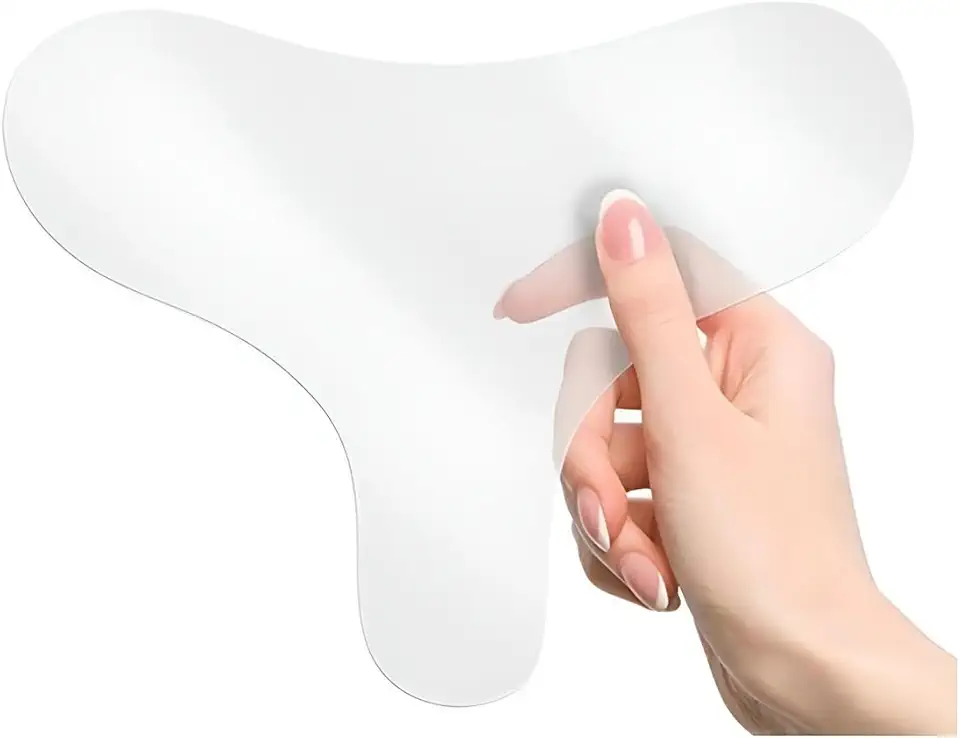 Adesivo Anti-Rugas de Silicone Reutilizável para Colo e Seios – Hipoalergênico, Redutor de Linhas e Estimulador de Colágeno Natural para Rejuvenescimento e Cuidados com a Pele Feminina