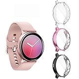 Diruite 3-Pack Fundas Compatible con Samsung Galaxy Watch Active 2 44mm,TPU Flexible Antirrayas Reemplazo Funda Protectora Suave Protector Pantalla para Samsung Galaxy Watch Active 2 44mm