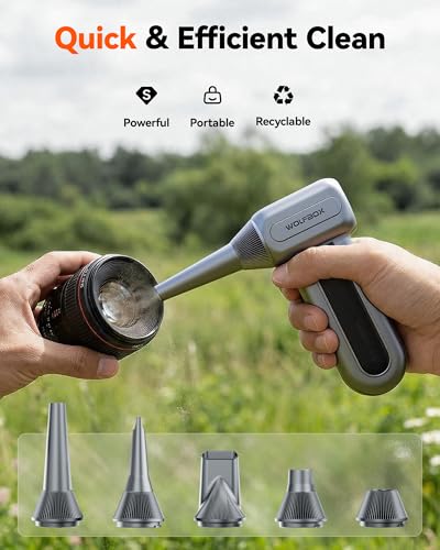 Image of WOLFBOX MF60&MF70 Compressed Air Duster-110000RPM Super Power Electric Air Duster, 3-Speed Adjustable Rechargeable Cordless Air Blower with Fast Charging for PC Keyboard Cleaning, Car, Home (Gray)
