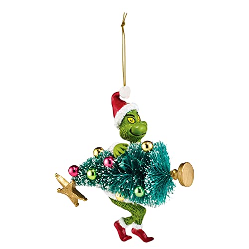 Green Hair Monster Christmas Decoration Pendant, Cute Acrylic Christmas Tree Ornaments Xmas Tree Decor,Halloween Christmas Home Car Backpack Pendant Gift(Tree And Dog) #TOP2