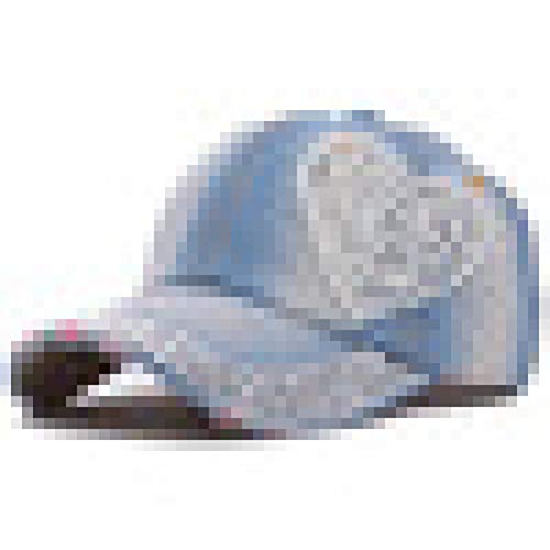 Casquette de baseball en jean strass cœur bleu clair : le style y2k tendance