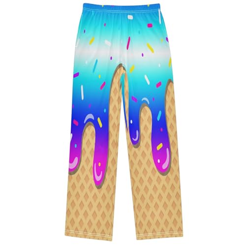 Boys' Pants Blue Purple Ice Cream Joggers Elastic Long Bottoms Trousers Sweatpants with Pockets Size 6-14