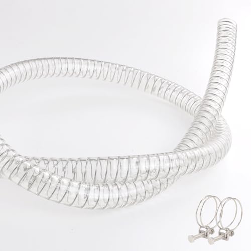 Eoiips 5A-72708-PUTUB 1-1/2"Id X 1-13/16"Od Steel Wire Suction Pu Polyurethane Tubing, Food Grade Hose cover
