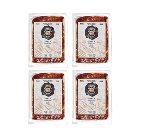Gardner's Wisconsin Cheese and Sausage, 4 Pack of Oven Baked Cheese, Garlic Flavor (6 Ounces Per Block) - Artisan Cheese Made in Wisconsin, Perfect for Holiday Gifts, Grilling, Barbeques, and Holiday Season