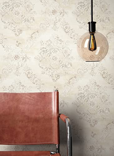 NEWROOM carta da parati Beige Ornamento Tessuto non Tessuto - Barocco Oro Splendore Glamour