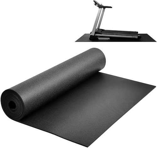 Comeyly Treadmill Mat for Carpet &Hardwood Floors, 79' × 39.4' 0.2' Thick High Density, Non-Slip Fitness Equipment Mat, Mat for Under Treadmills, Elliptical, Exercise Bikes, Stationary Cycles
