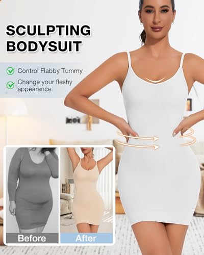 Image of Shapewear Dress for Women Full Slip for Under Dress Shapewear Tummy Control Dress Slips for Under Dresses