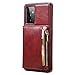 Produktbild BrynnShop Brieftasche Kompatibel Mit Samsung A52 Galaxy A52s Hülle Leder Handyhülle Reißverschluss Wallet Magnetisch Flip Case Galaxy A52 4G/5G A52S 5G Stoßfest Schutzhülle Handytasche (Rot,A52)