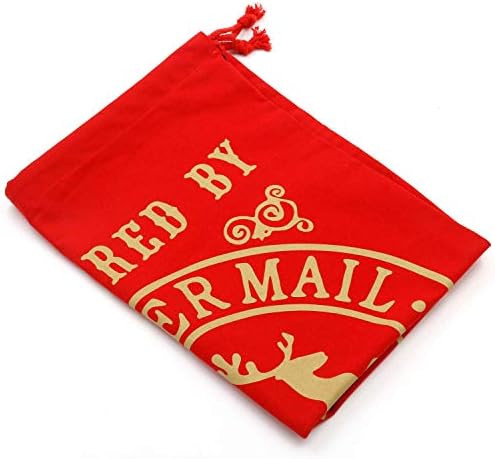 TRIXES Santa Sack Extra Large Red - Christmas Reindeer Post Style Draw String Present Bag Sack - Gift Wrapping - Large Capacity