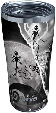 Tervis Disney - Nightmare Before Christmas Triple Walled Insulated Tumbler Travel Cup Keeps Drinks Cold & Hot, 20oz, Stainless Steel