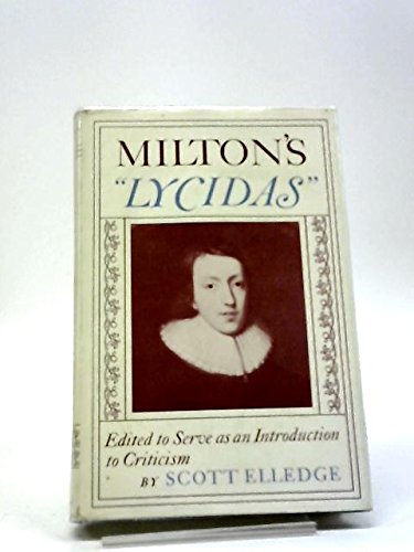 Miltons Lycidas B000SGFQ6O Book Cover