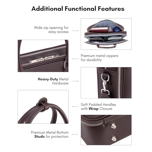 Image of Dash Designs Premium Laptop Bag 15.6 Inch for Men | Saffiano PU Office Messenger Briefcase | Water Resistant Anti-Scratch Business Bag | Lightweight Shoulder Bag for Work Travel