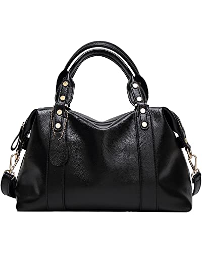 NIYUTA® Sacs portés Main Femme Boston Sacs portés épaule Sacs bandoulière Oreiller Cabas Noir