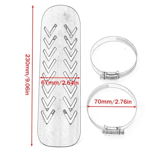 Protector de escape universal de moto compatible con Honda y Yamaha cubierta térmica con abrazaderas 6