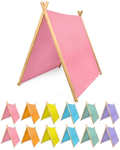 Wesnoy 12 Pack Teepee Tents for Kids Bulk, Kids Sleepover Play Tents Toddler Washable Foldable Teepee Shelter for Girls & Boys Indoor Outdoor Slumber Pajama Party (Colorful)