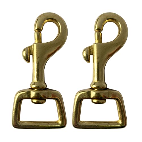 aufodara 2er Karabinerhaken Messing Schwenker Karabiner mit Drehgelenk für Hundeleinen, Hundehalsband, Taschen, Taschengurt, Schlüsselanhänger, Rucksack Zubehör (20mm)