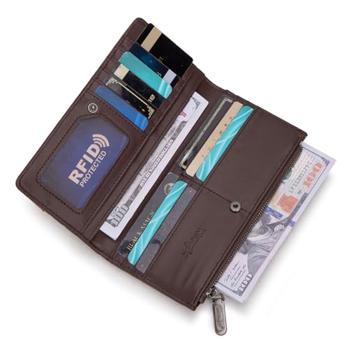 Image of Montana West Wrangler Wallet Women Slim Bifold Wallet Women Minimalist Wallets, Card Cases & Money Organizers Ladies Female Travel Wallets with Smooth Zippers