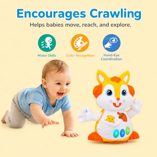Image of Zest 4 Toyz Musical Toy for Kids with Lights and Music Dancing Squirrel Walking Motion Swaying Hands Blinking Eyes Battery Operated Sound Toy for Boys & Girls Age 3+ (Random Color)