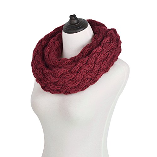 Premium Solid Winter Criss Cross Knit Thick Infinity Loop Circle Scarf3