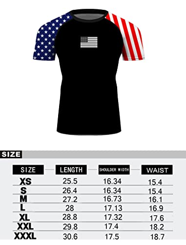 Bjj Jiu Jitsu Rashguard -Usa American Flag Patriotic Rash Guard Compression Shirt For No-Gi, Gi, & Mma #TOP4