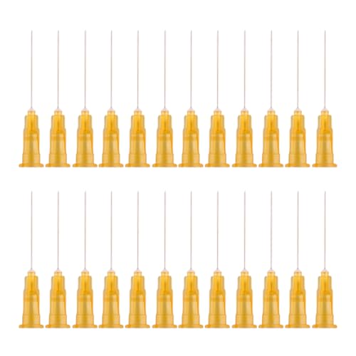 Wellrun 60 agujas industriales de acero inoxidable de 25 g, accesorios de aguja dispensadora de 25 mm para pegamento líquido, laboratorio, jardín, manualidades