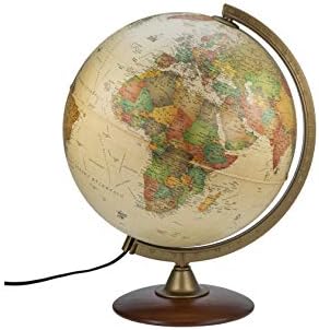 Mappamondo Atmosphere R4 Luminoso - Base Legno Faggio, Cartografia Rilievo, Diametro 30 Cm - Foto 12