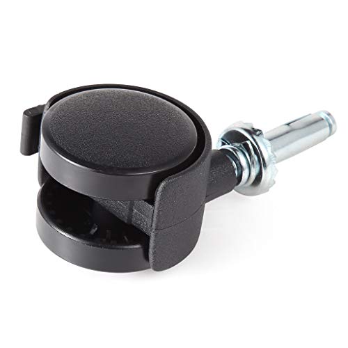 Skelang 4 Pcs 1.5" Grip Neck Caster Stem Diameter 5/16", Swivel Stem Caster Wheel With Brake, Twin Wheel Replacement For Furniture Cabinet, Office Chair, Kitchen Shelf, Total Load Capacity 220 Lbs #TOP5
