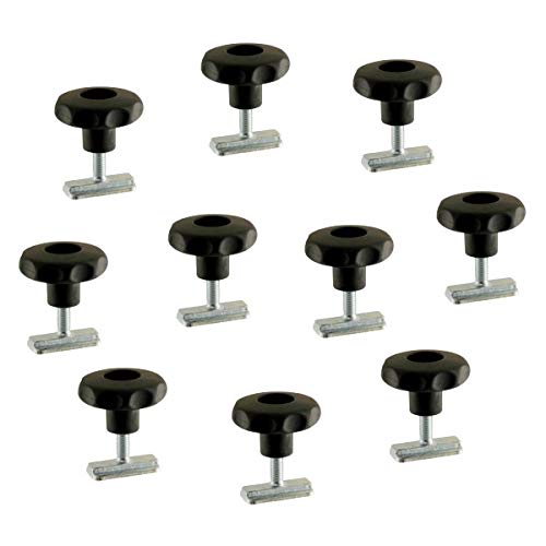 10 x Schraubfitting mit Sterngriff, frei verschiebbar, einfach in der Handhabung, für Airlineschienen, Kerl M8 x 24 S Slide