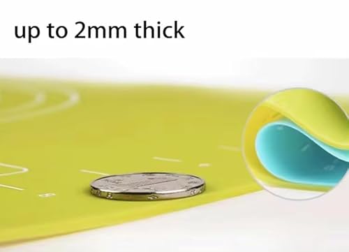 مفرش عجين كبير من السيليكون - بأحجام لفرد البيتزا والمعجنات - 50 × 40 سم - متغير اللون