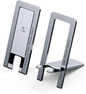 Hagibis Cell Phone Stand for Desk, Foldable Aluminum Phone Holder, Ultra Slim Portable Adjustable mobile phone holder for iPhone 14,14plus,14 Pro XR 8 Plus Samsung Galaxy, HUAWEI (Grey)