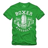 Textile uni avec imprimé uni Boxer Motor Aircooled T-shirt vintage R100 Cadeau pour motard - Vert - X-Large