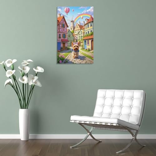 Poster Yorkshire Terrier moderne et impression sur toile de décoration murale maison 30x45 cm