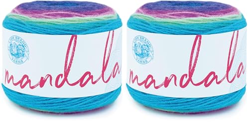 Image of Lion Brand Mandala Yarn, Multicolor Craft Yarn for Crocheting and Knitting, 2-Pack