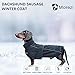 MOREZI Dachshund Regenmantel, wasserdichte Außenschicht, Fleecefutter, reflektierende Besätze, Verstellbarer Gürtel - geeignet für kleine und mittelgroße Hunde-Navy blau-M