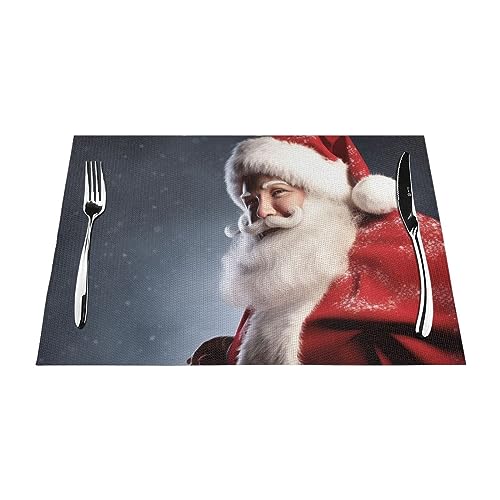 Set de table Père Noël résistant à la chaleur et lavable pour une protection durable