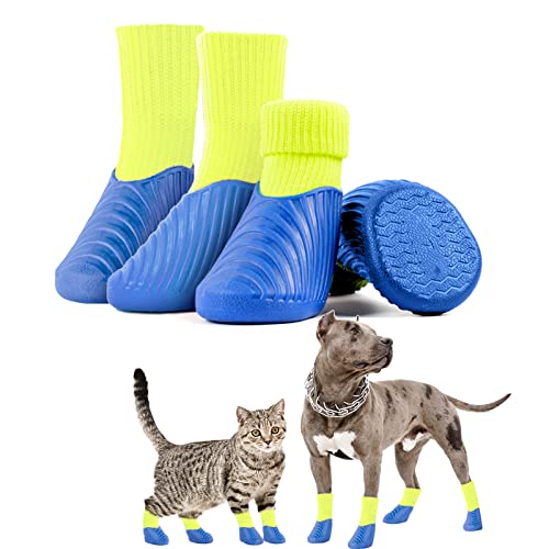 Dog Shoes, Paw Protection, Pack of 4 Breathable Dog Shoes with Non-Slip Sole for Small, Medium and Large Dogs, Outdoor Sports, Black