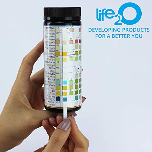 Comprehensive 14-in-1 Urine Test Strips 100ct | Urinalysis Dip-Stick Testing Kit | Ketone, pH, Blood, UTI, Protein | Keto Alkaline Diet, Ketosis, Kidney Infection & Liver Function | Free e-Book Inside