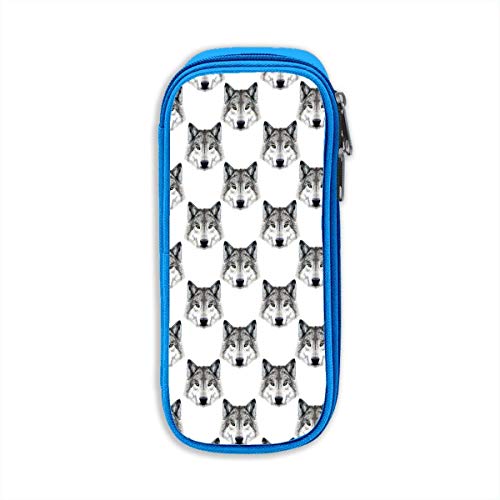 Preisvergleich Produktbild Wolf Pencil Pen Case Beuteltasche Student Stationery Office Kosmetische Schminktasche Aufbewahrung Blau