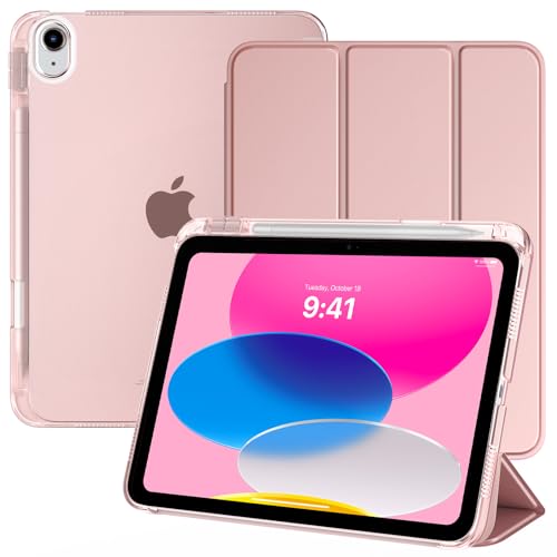 Timovo Cover Per Ipad 11 Generazione A16 11 Pollici 2025/Ipad 10 Generazione 10,9 Pollici 2022 Con Portapenne, Custodia Con Supporto Retro Traslucido,