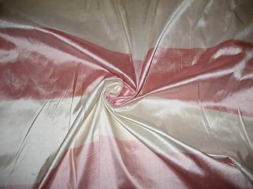 Soie dupioni rose et ivoire pour rideaux et décoration de salon romantique